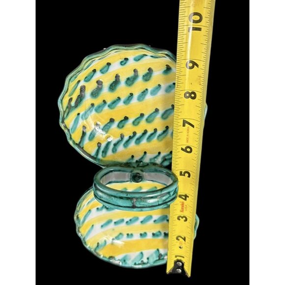 Fratelli Fanciullacci ? Pottery Divided Dish Condiment Olive Green Yellow Italy - Picture 11 of 14